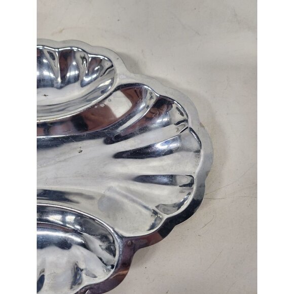 Vintage Gorham Aegian Collection Silver Metal Divided Celery Olive Serving Dish - Picture 3 of 6